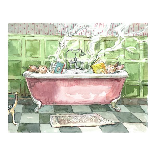 PRE-ORDER Print “Bunnies in Pink Bath”