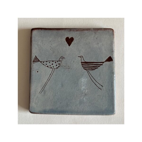 Tile “Blue love Birds”