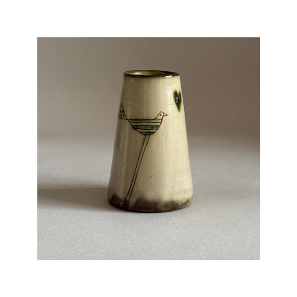 Small Vase “Green Birds + heart” - Image 2