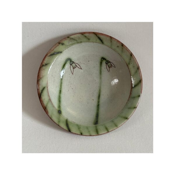 Tiny Wee Dish “Two Snowdrops and lined rim”