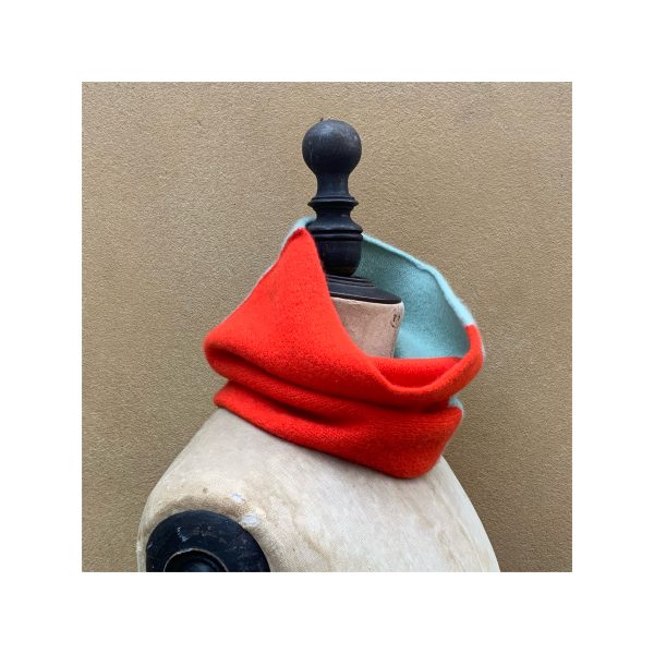 Merino Lambswool Snood “Orange Gloss + Aniseed” - Image 3