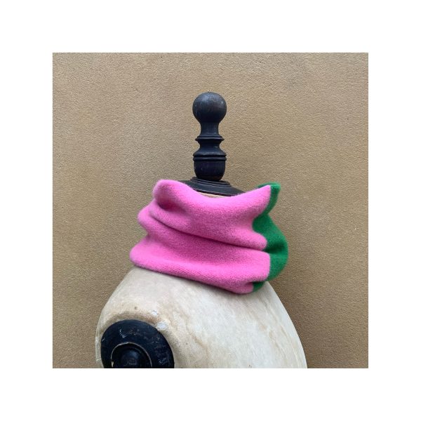 Merino Lambswool Snood “Pagoda + Parson’s Pink” - Image 3