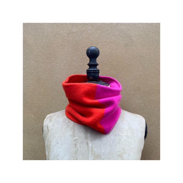 Merino Lambswool Snood “Punk + Orange Gloss”