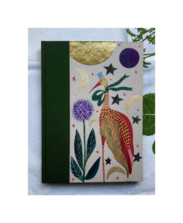 Unruled Journal  Hand painted Lucky Bird Item No67