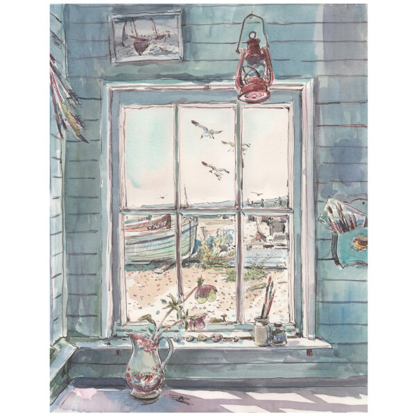 PRE-ORDER Print “Beach hut window with hellebore”