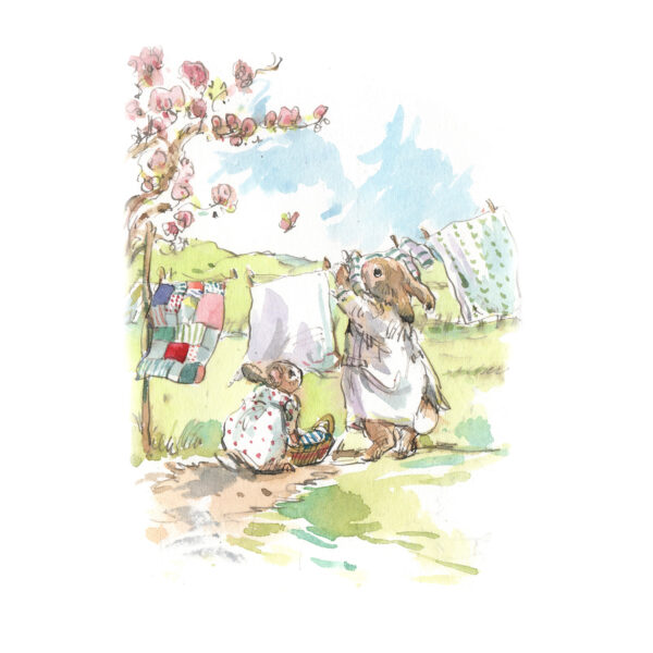 PRE-ORDER Print “Laundry Day with spring blossom”